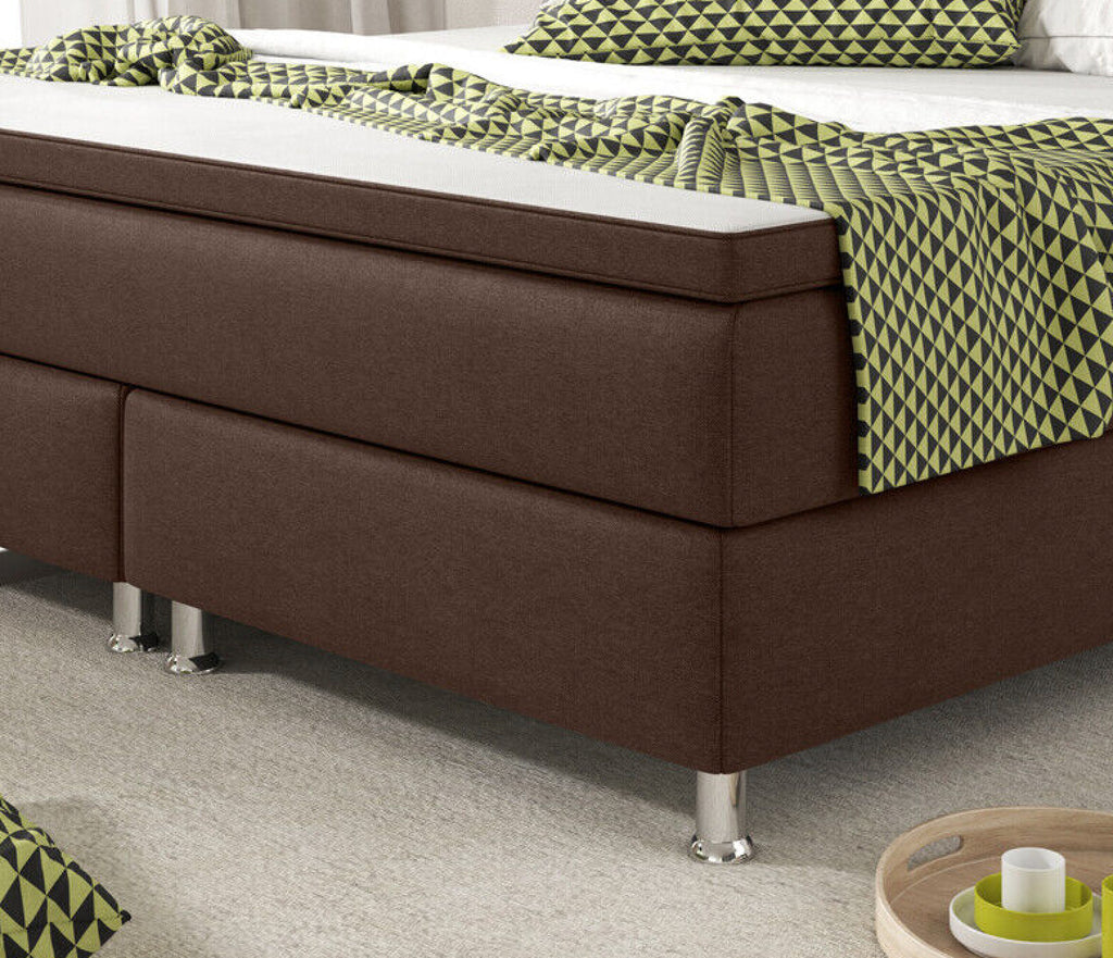 Boxspringbett 180x200 cm Braun Bett Komfortbett Hotelbett Stoff Bett Bern 31742