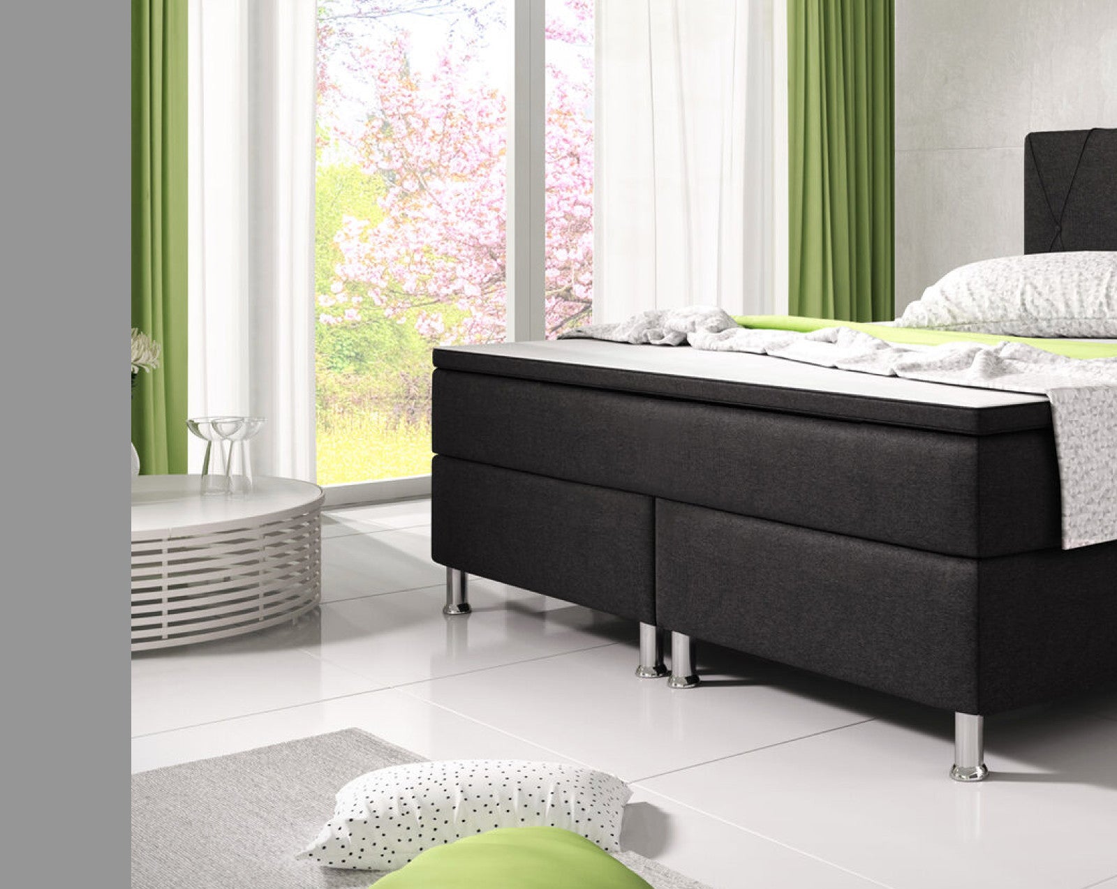 Boxspringbett 180x200 Schwarz Bett Komfortbett Hotelbett Stoff Bett Bayern 31731