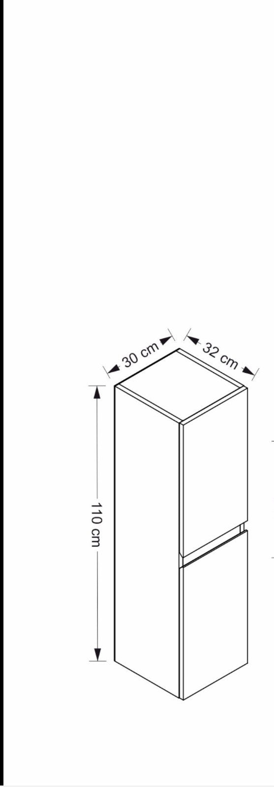 Hängeschrank Badezimmer badmöbel Badschrank Hochschrank Wandschrank  Weiß 110 cm