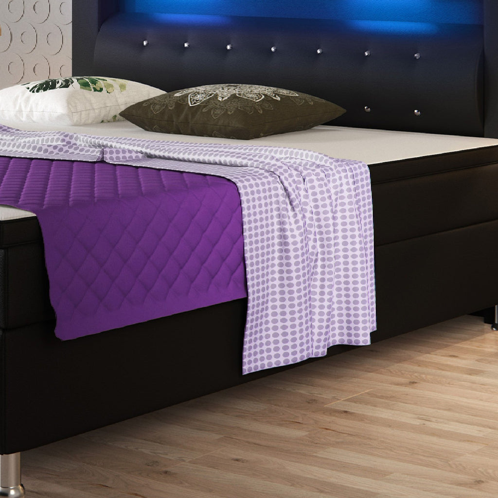 Boxspringbett Monaco 180x200 cm Kunstleder Schwarz Komfortbett Hotelbett Bett