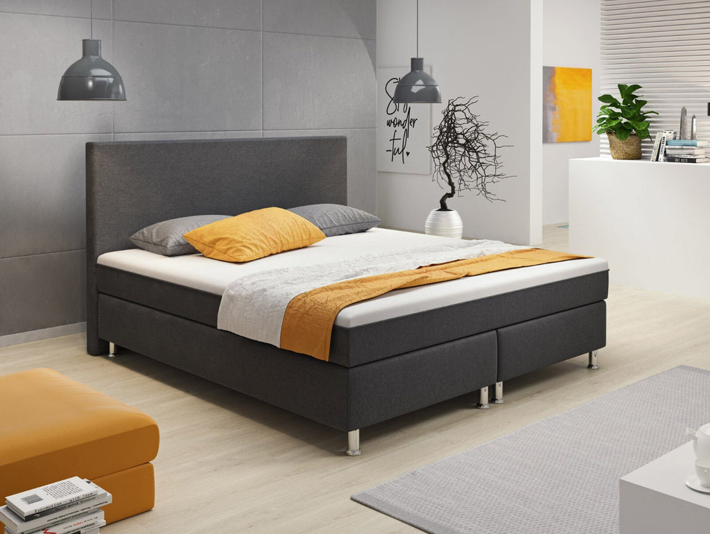 Boxspringbett 180x200 Anthrazit Bett Komfortbett Hotelbett Stoff Bett Londo31737