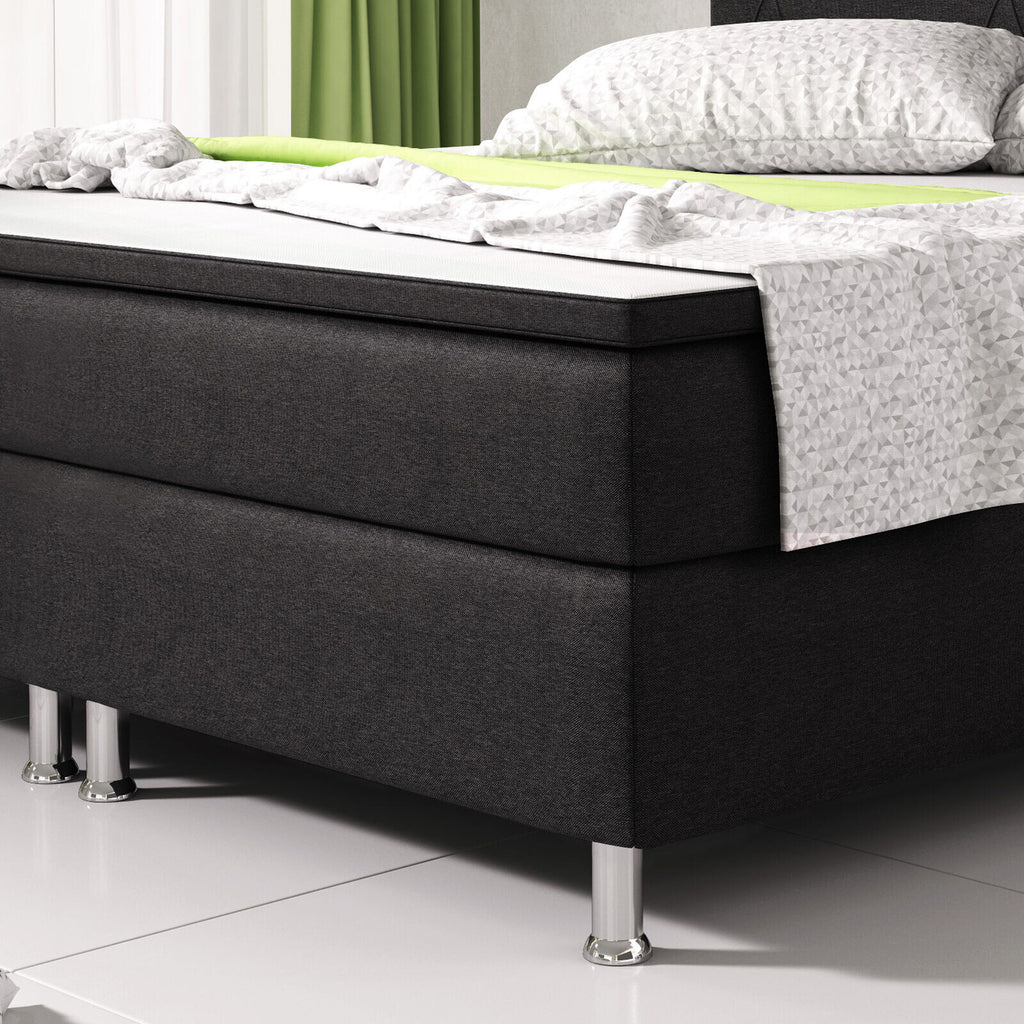 Boxspringbett 180x200 Schwarz Bett Komfortbett Hotelbett Stoff Bett Bayern 31731