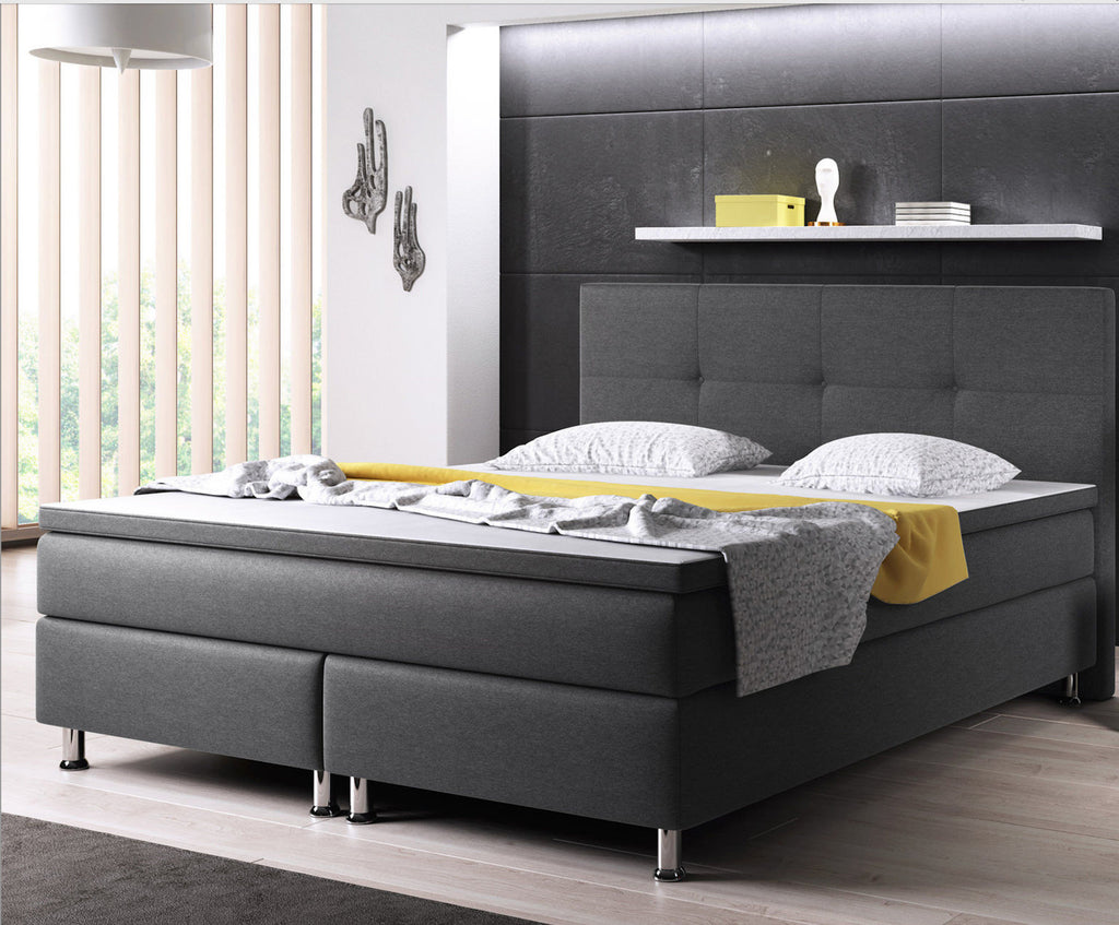 Boxspringbett 180x200 Anthrazit Bett Komfortbett Hotelbett Stoff Bett Texas31733