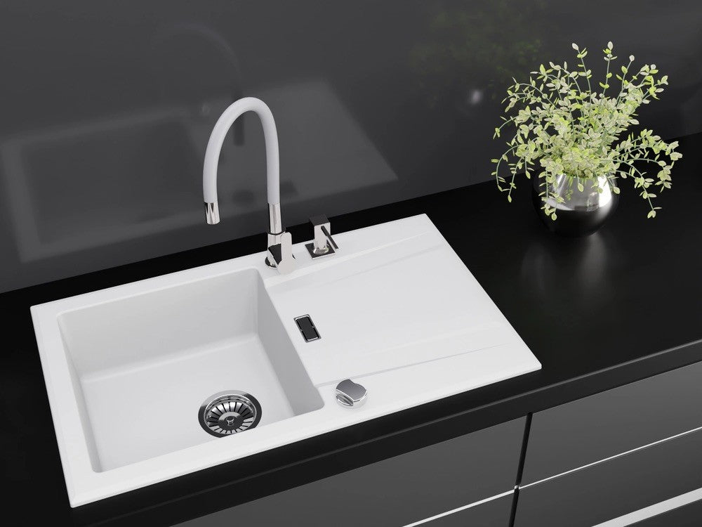 Granitspüle Küchenspüle Armatur Granit Siphon Einbauspüle Spülbecken Spüle76x44