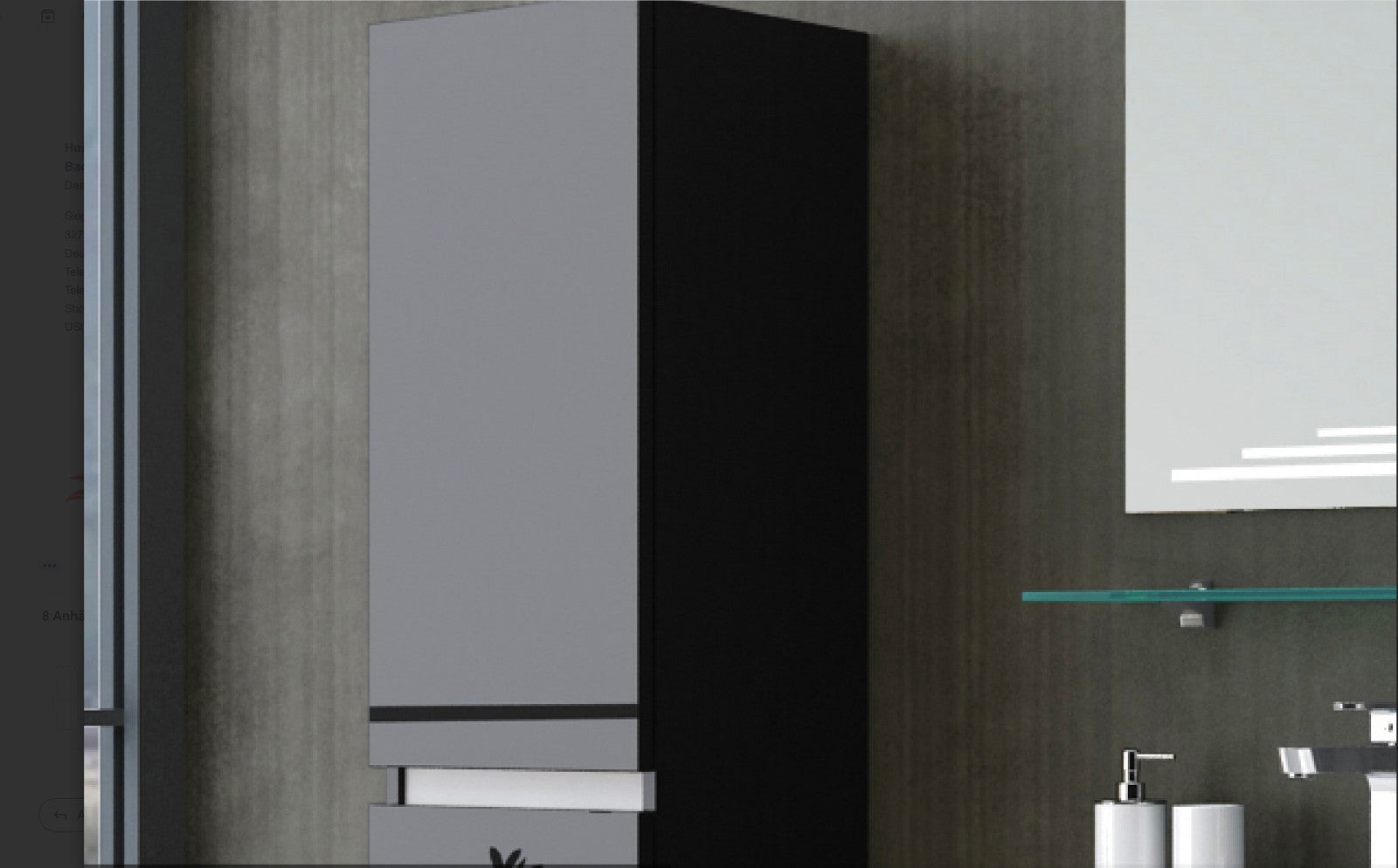 Badmöbel Set Schwarz doppelwaschtisch doppelwaschbecken Kosmetik Spiegel 120 cm