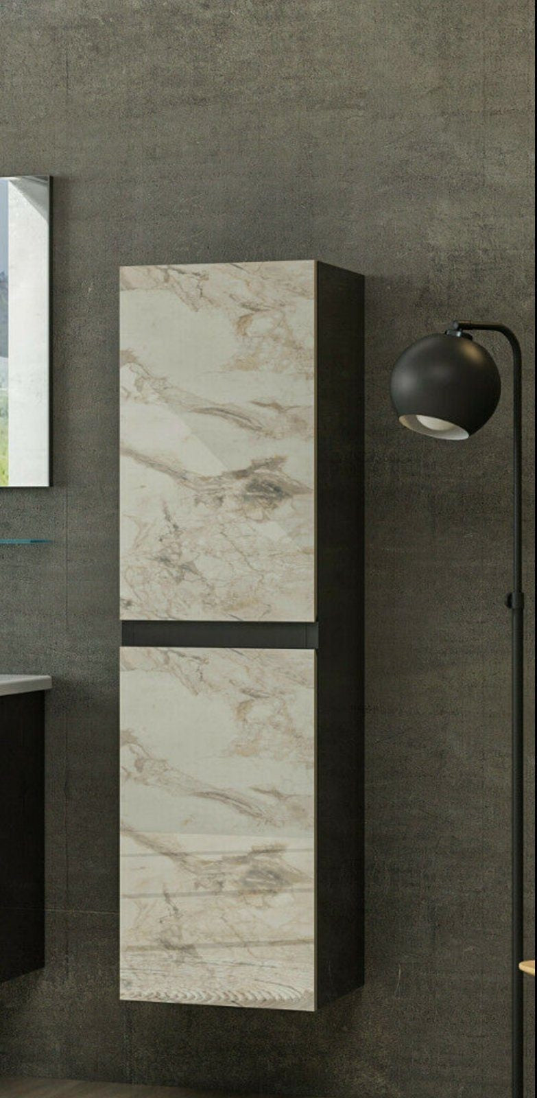 Hängeschrank Badezimmer badmöbel Badschrank Hochschrank Wandschrank  Schwarz 110