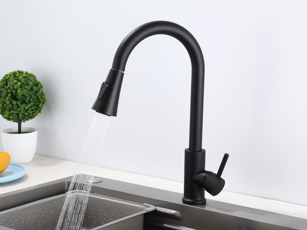 Küchenarmatur 360° Wasserhahn Küche Mischbatterie Spültisch Schwarz GMF803 39cn