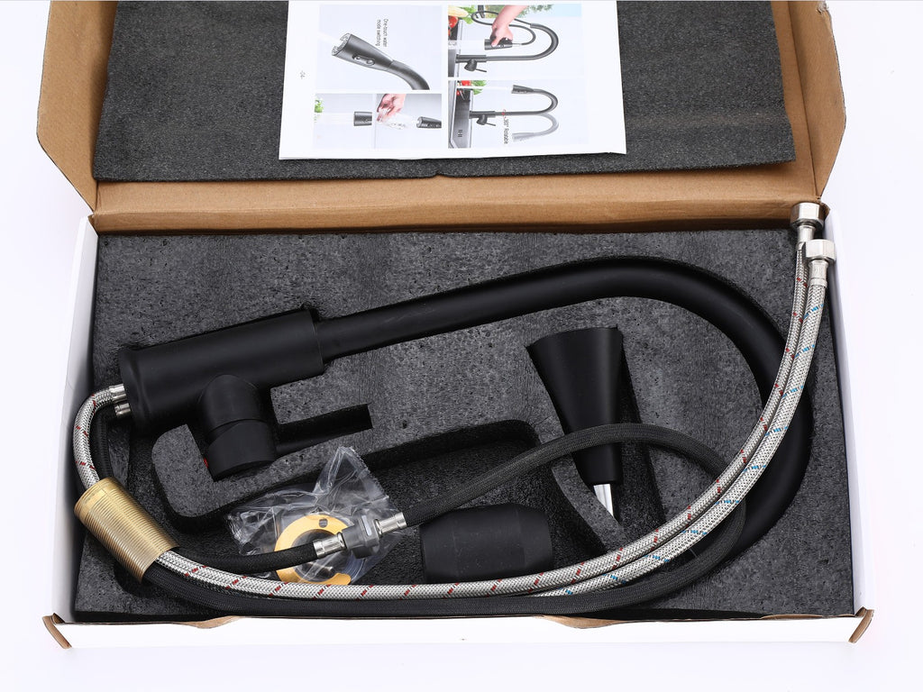 Küchenarmatur 360° Wasserhahn Küche Mischbatterie Spültisch Schwarz GMF803 39cn