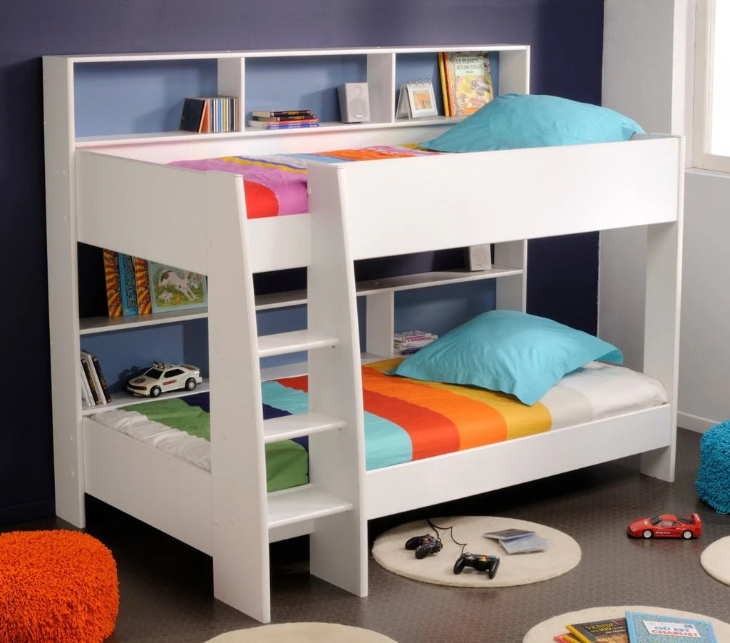 Etagenbett"TamTam1"in weiß mit blau oder pink Kinder und Jugendzimmer Hochbett