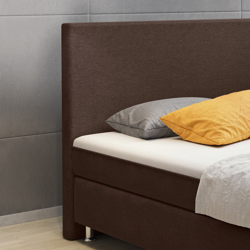 Boxspringbett 180x200 cm Braun Bett Komfortbett Hotelbett Stoff Bett London31736