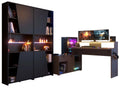 Gaming Set"Work"in schwarz und grau Gamingtisch und Schrank inkl.LED Farbwechsel