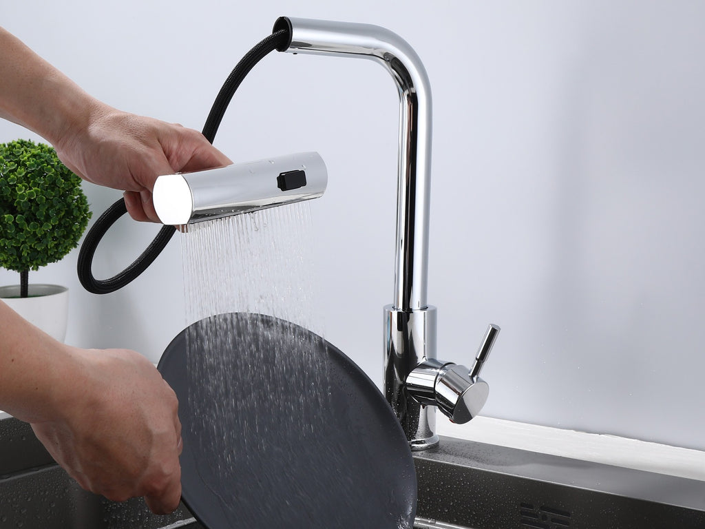 Küchenarmatur 360° Wasserhahn Küche Mischbatterie Spültisch Silber Armatur GF701