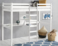 Kinderbett Hochbett mit Tisch Leiter Hochbett Spielbett Massiv Weiss Bett Hippo