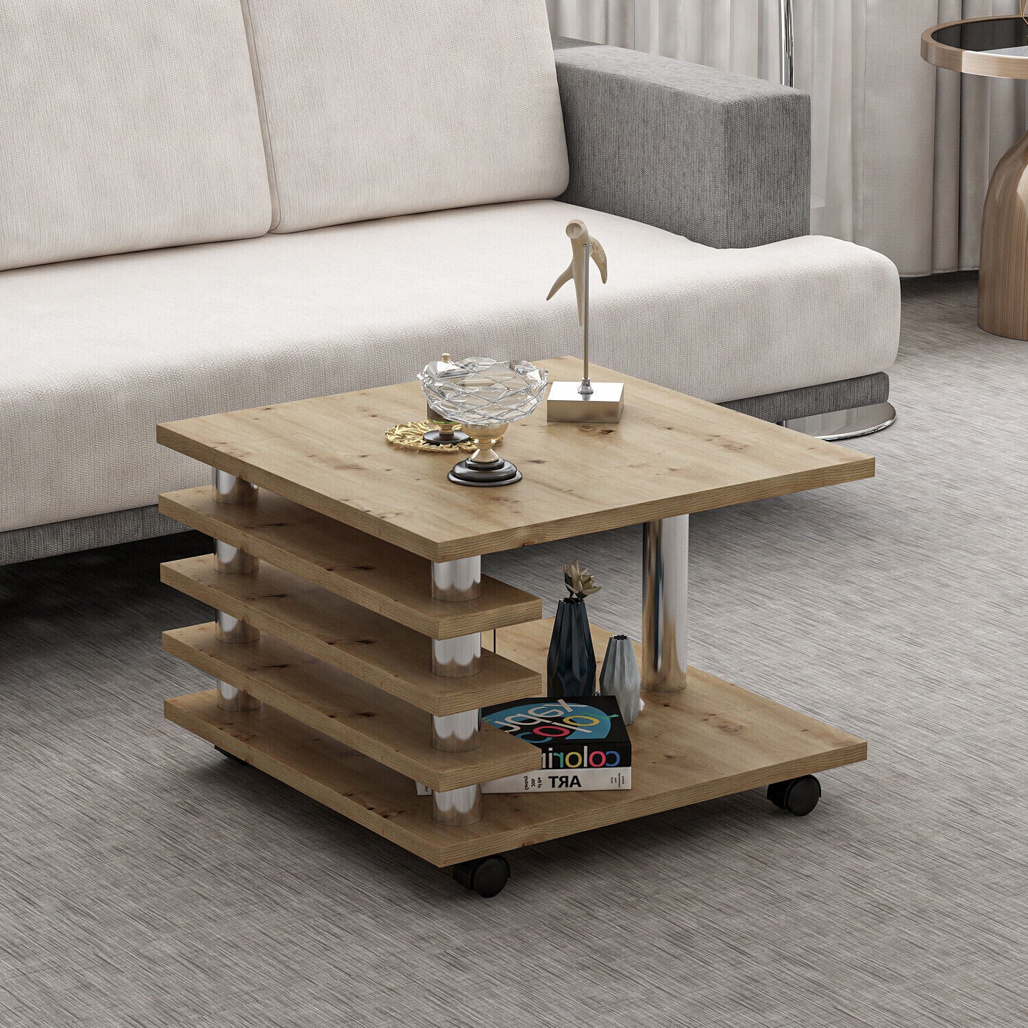Couchtisch 65x65 cm Wohnzimmer Tisch Artizan Eiche Baarn Tische Beistelltisch 1