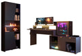 Gaming Set"Work"in schwarz und grau Gamingtisch und Schrank inkl.LED Farbwechsel