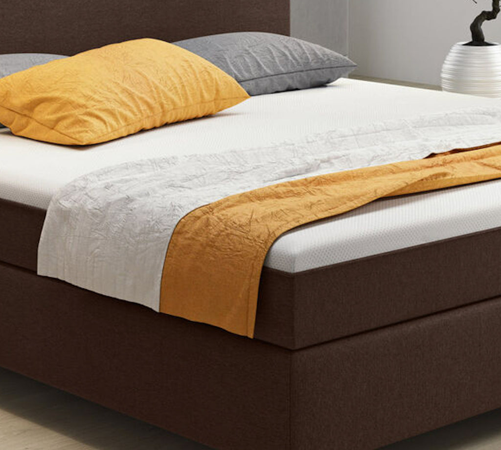 Boxspringbett 180x200 cm Braun Bett Komfortbett Hotelbett Stoff Bett London31736