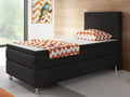 Boxspringbett Bett  90x200 Webstoff Schwarz Einzelbett Schlafzimmer modern