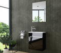 Badmöbel set Hochglanz 3 Tlg Schwarz Badezimmer Möbel badmöbel 46 cm Bad Möbel