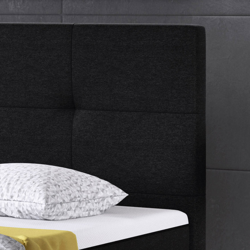 Boxspringbett 180x200 Schwarz Bett Komfortbett Hotelbett Stoff Bett Texas 31733