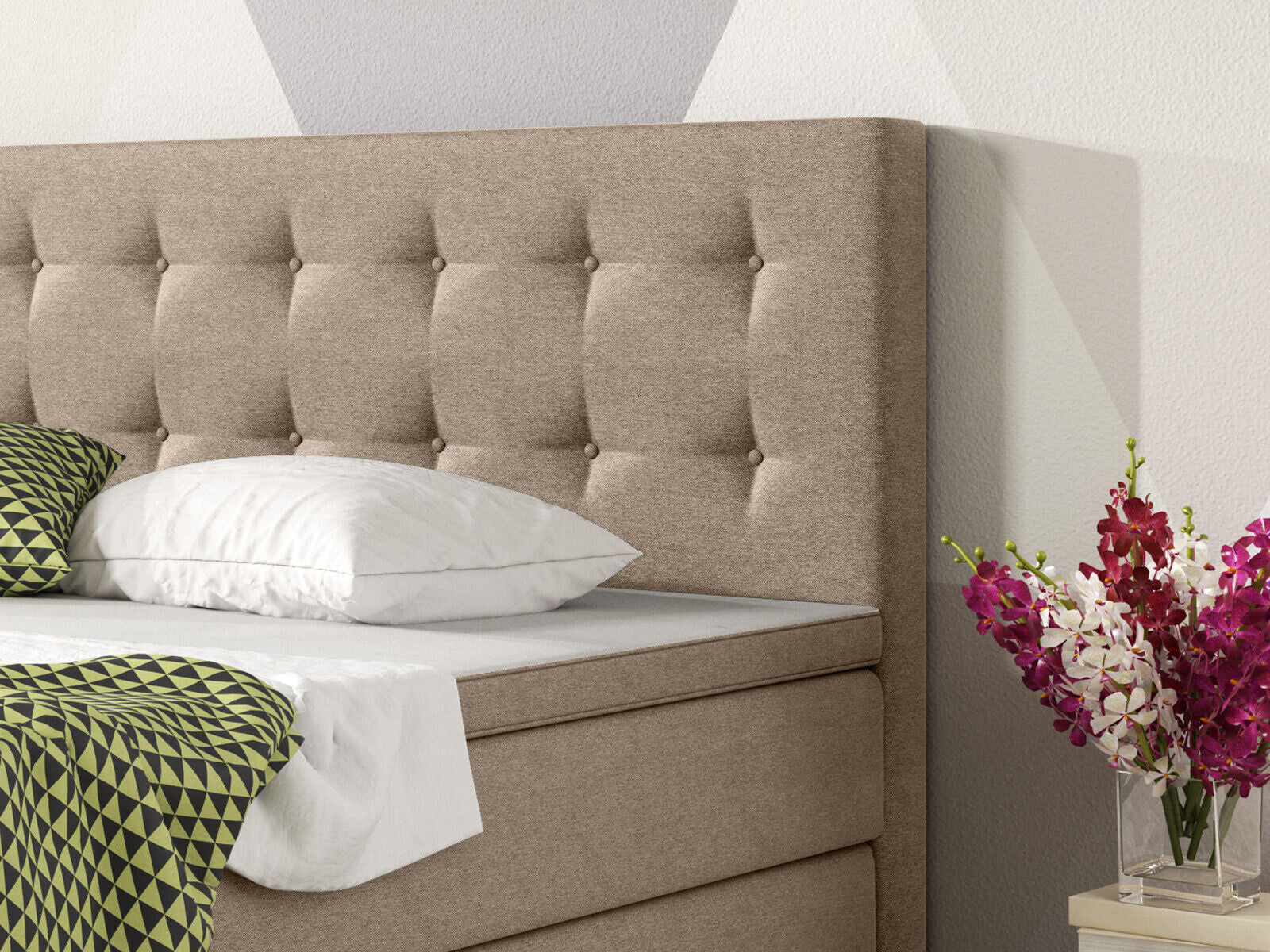 Boxspringbett 180x200 cm Muddy Bett Komfortbett Hotelbett Stoff Bett Bern 31741
