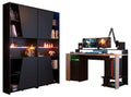 Gaming Set"Meta"in schwarz und Eiche Gamingtisch und Schrank inklLED Farbwechsel