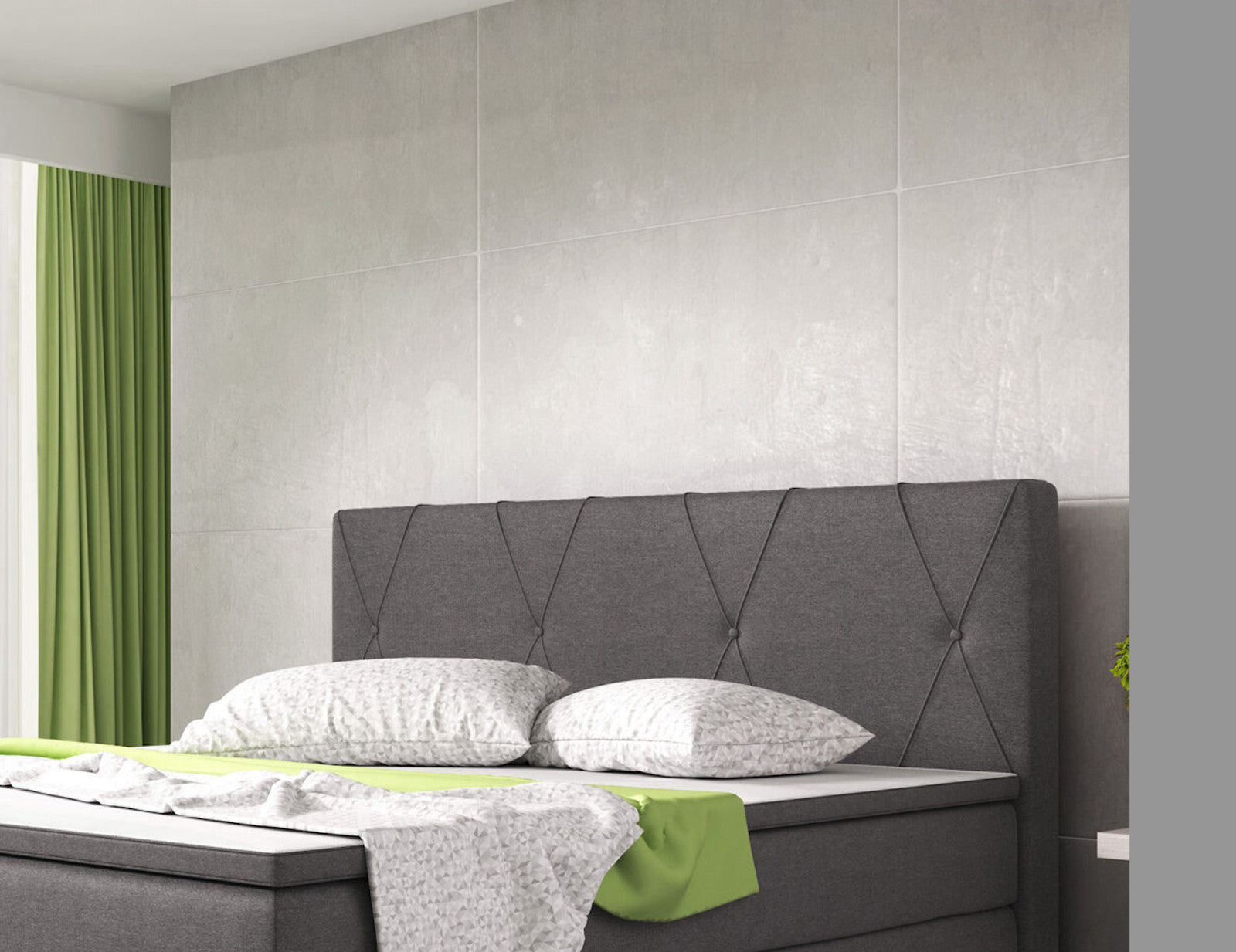 Boxspringbett 180x200 Anthrazit Bett Komfortbett Hotelbett Stoff BettBayern31732
