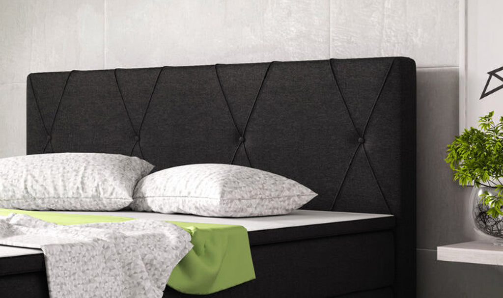 Boxspringbett 180x200 Schwarz Bett Komfortbett Hotelbett Stoff Bett Bayern 31731