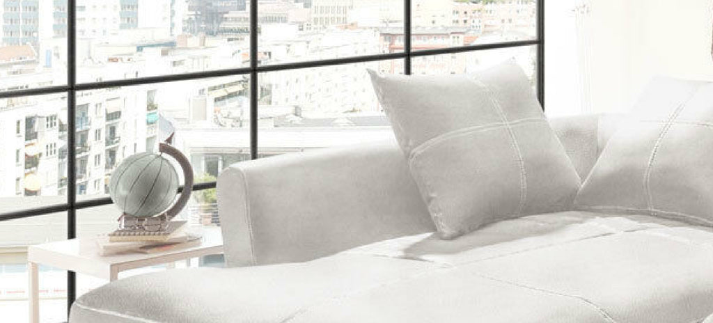 Design Couchgarnitur Weiss Sofa K-Leder Eck Sofa Wohnlandschaft Megasofa Rechts