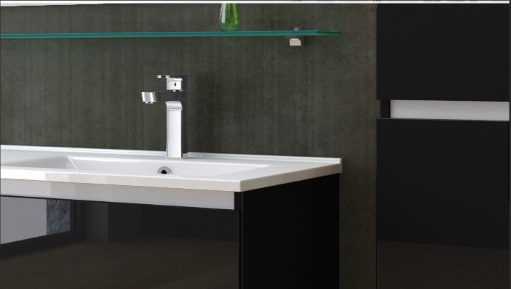 Badmöbel Set Schwarz doppelwaschtisch doppelwaschbecken Kosmetik Spiegel 120 cm