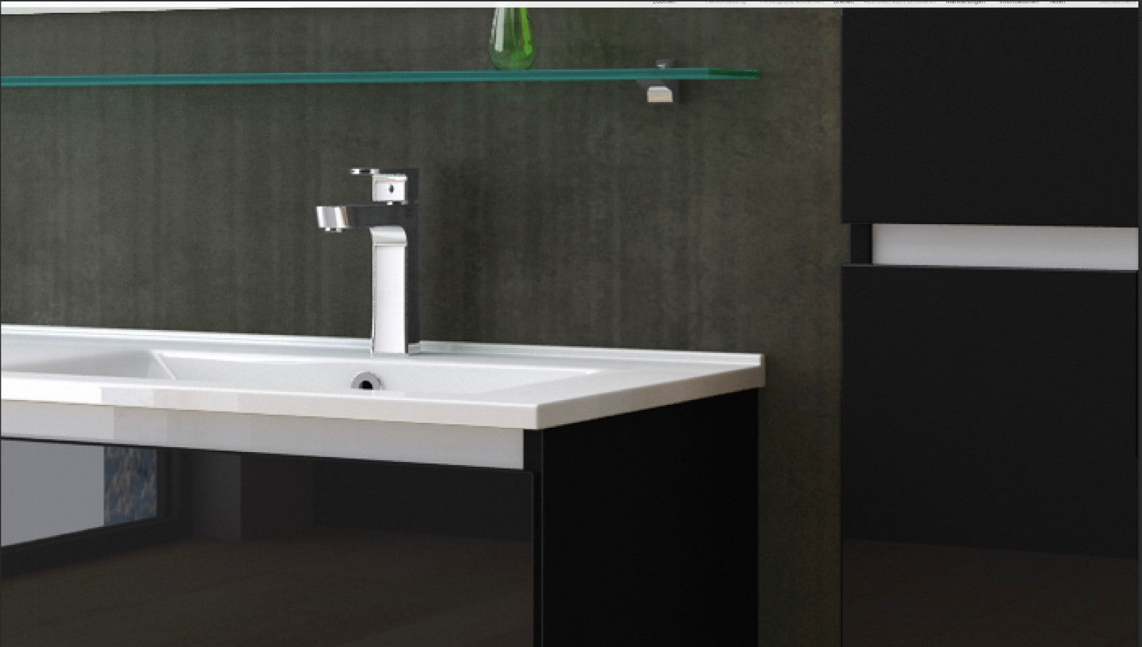 Badmöbel Set Schwarz doppelwaschtisch doppelwaschbecken Kosmetik Spiegel 120 cm