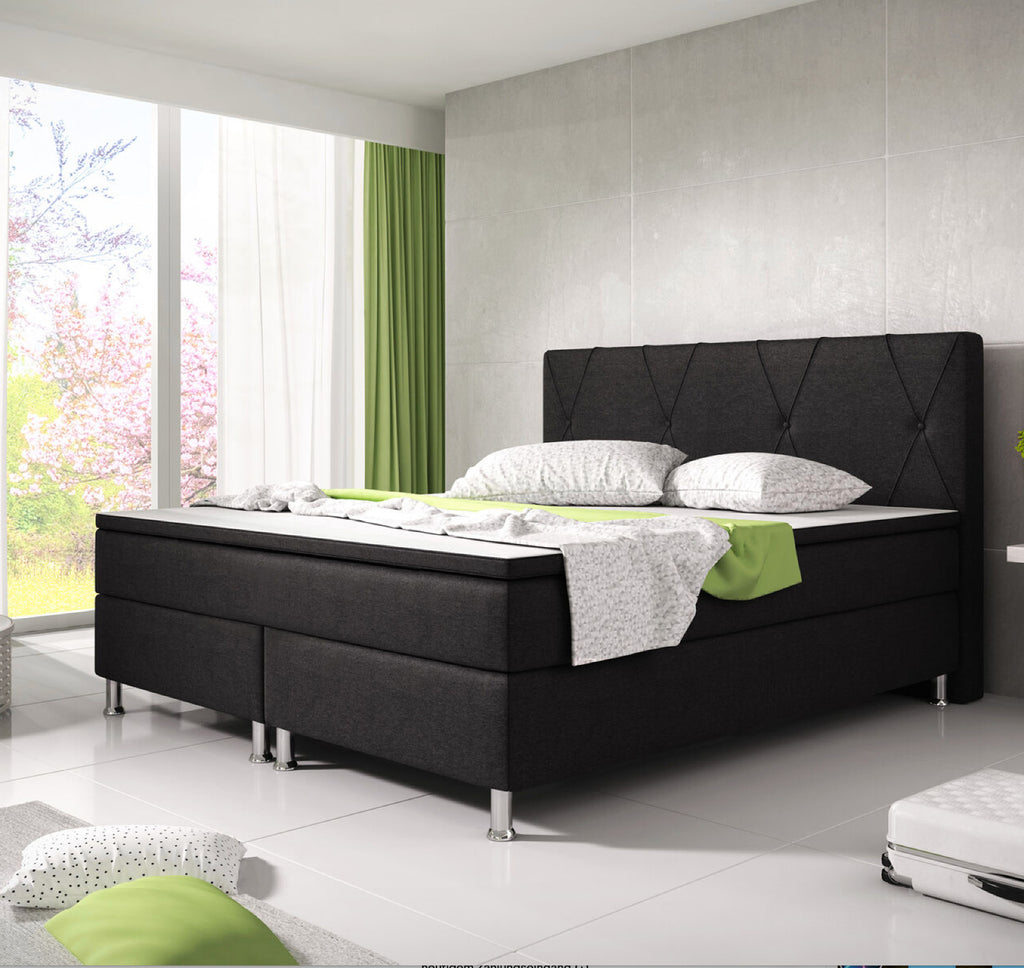 Boxspringbett 180x200 Schwarz Bett Komfortbett Hotelbett Stoff Bett Bayern 31731