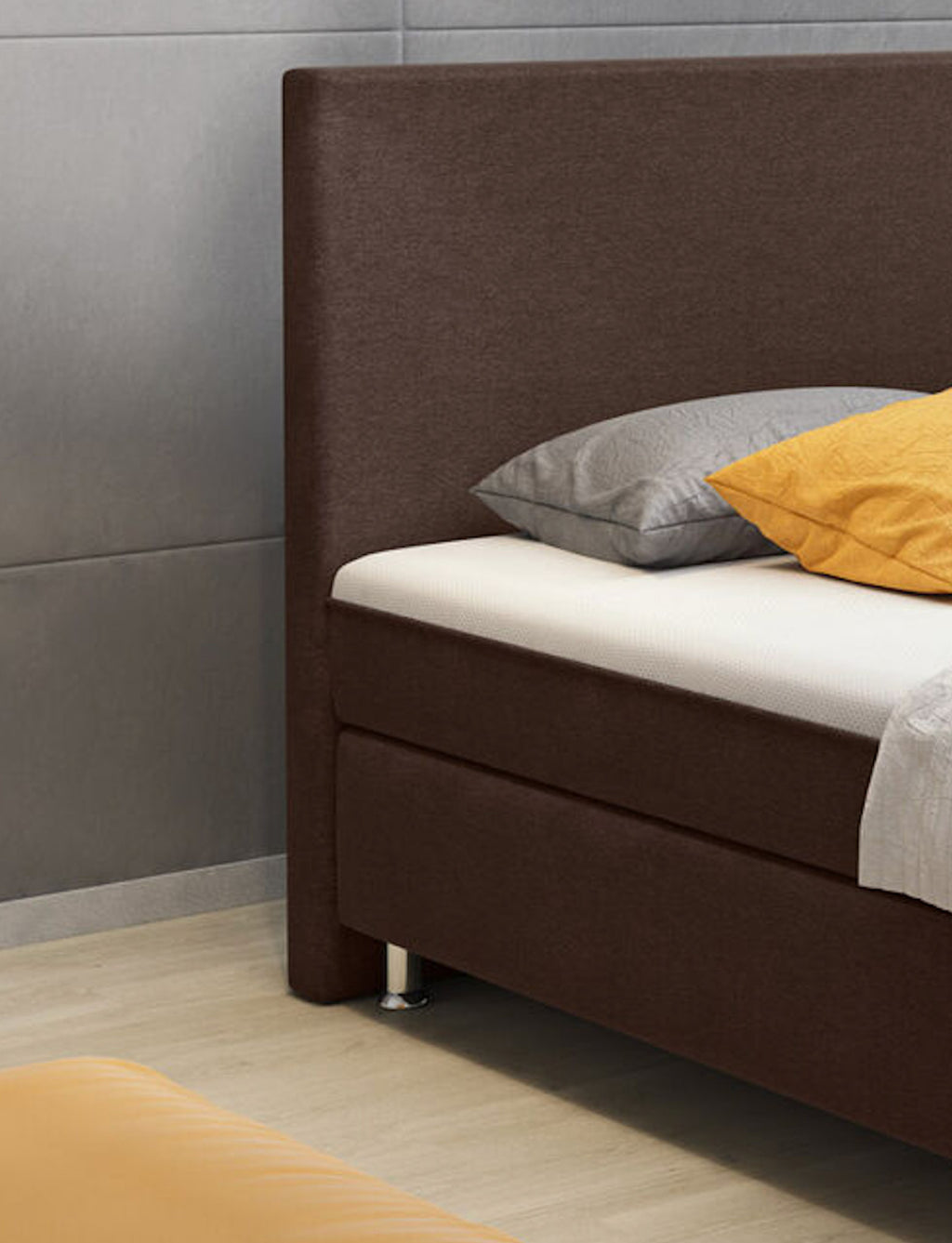 Boxspringbett 180x200 cm Braun Bett Komfortbett Hotelbett Stoff Bett London31736