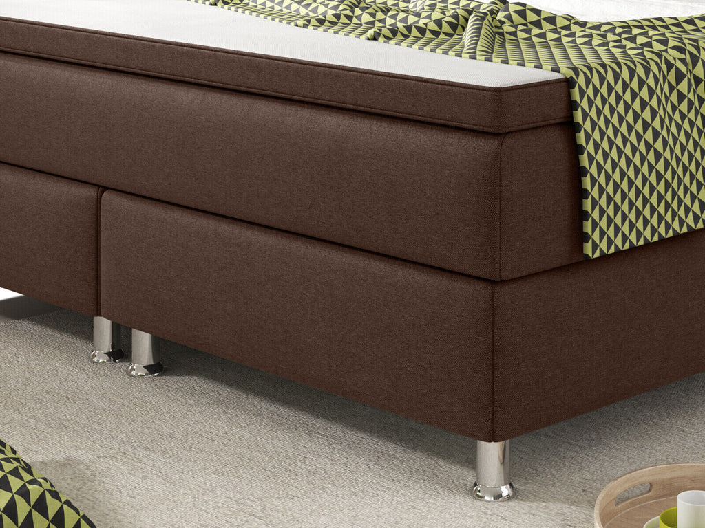 Boxspringbett 180x200 cm Braun Bett Komfortbett Hotelbett Stoff Bett Bern 31742