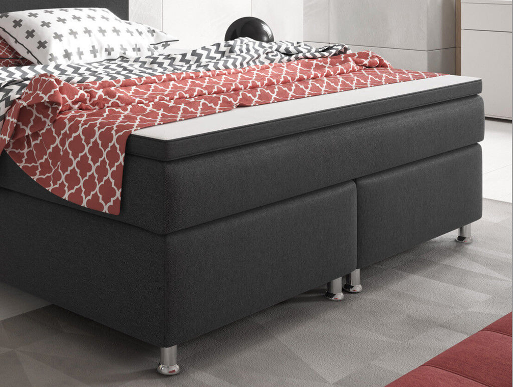 Boxspringbett 180x200 Anthrazit Bett Komfortbett Hotelbett Stoff Bett Riga 31739