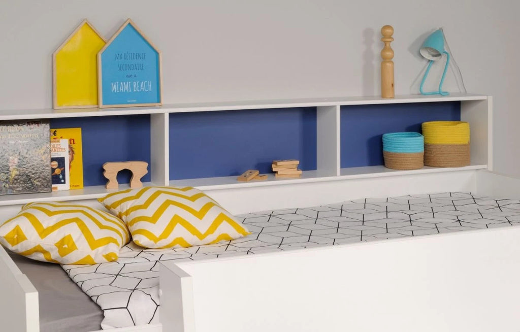 Etagenbett "TamTam11" in weiß mit blau oder pink Kinder und Jugendzimmer Hochbet