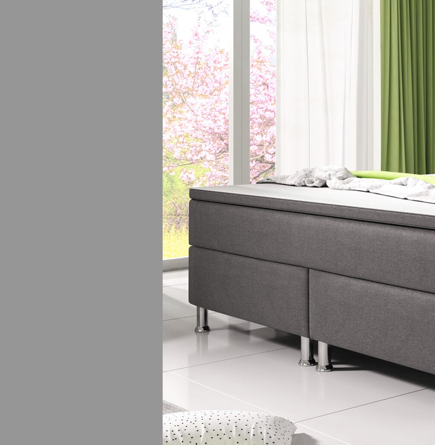 Boxspringbett 180x200 Anthrazit Bett Komfortbett Hotelbett Stoff BettBayern31732