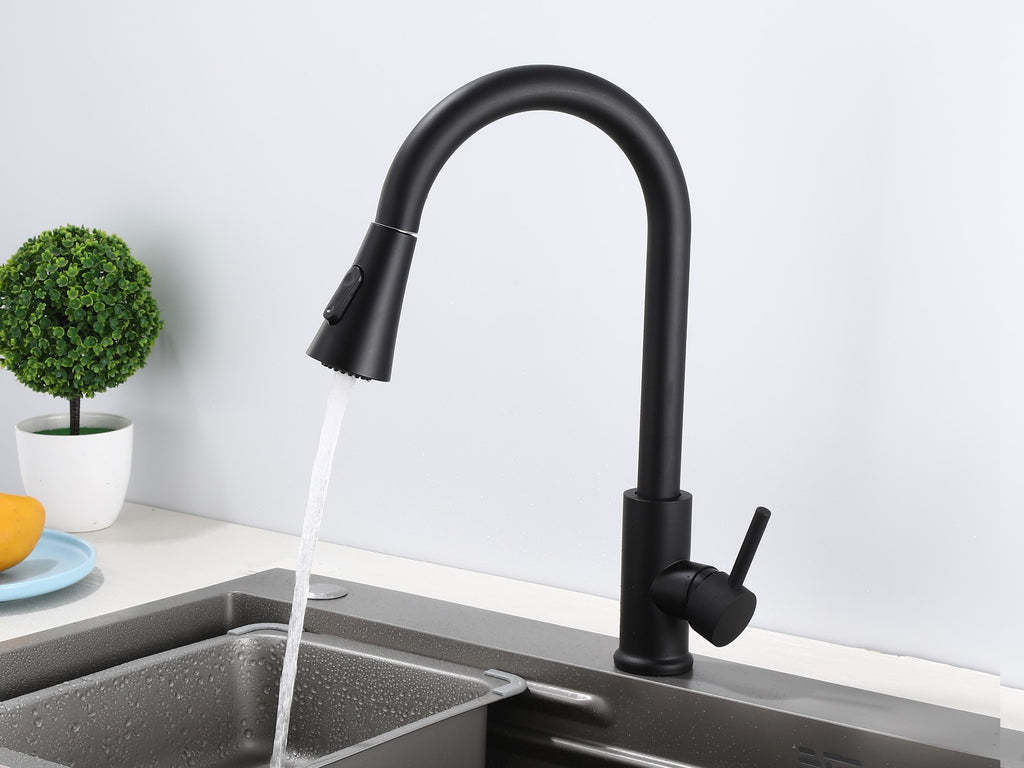 Küchenarmatur 360° Wasserhahn Küche Mischbatterie Spültisch Schwarz GMF803 39cn