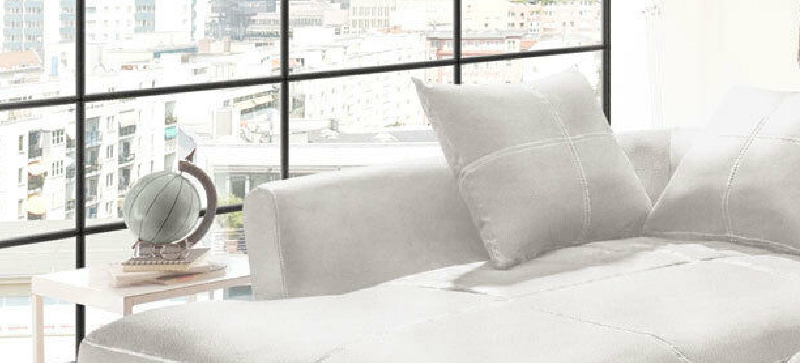 Couchgarnitur Weiss Sofa K-Leder Eck Sofa Wohnlandschaft Megasofa Links Design