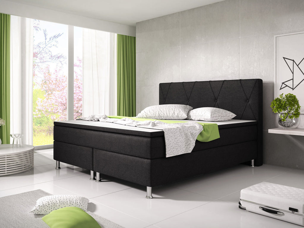 Boxspringbett 180x200 Schwarz Bett Komfortbett Hotelbett Stoff Bett Bayern 31731