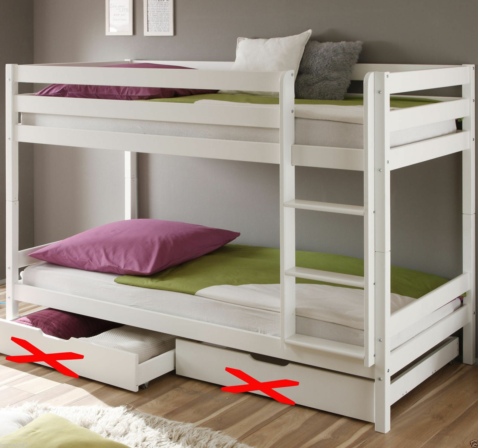 Kinderbett Etagenbett Hochbett Spielbett Stockbett weiss Lattenrost