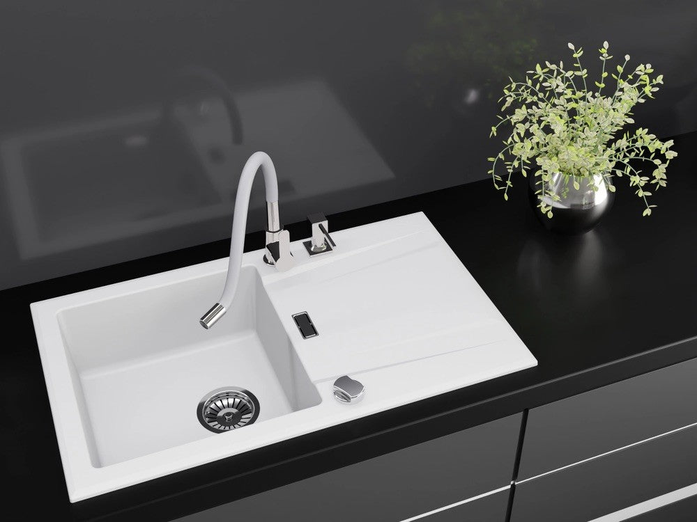 Granitspüle Küchenspüle Armatur Granit Siphon Einbauspüle Spülbecken Spüle76x44