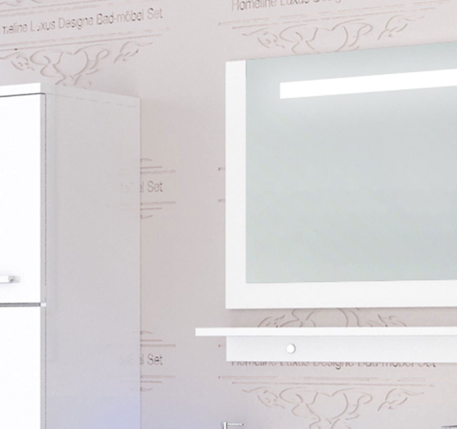 Badmöbel set hochglanz weiß Badmöbel Set montiert Touch Led System 120 cm  Bad