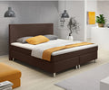Boxspringbett 180x200 cm Braun Bett Komfortbett Hotelbett Stoff Bett London31736