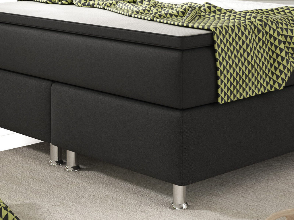 Boxspringbett 180x200 cm Schwarz Bett Komfortbett Hotelbett Stoff Bett Bern31740