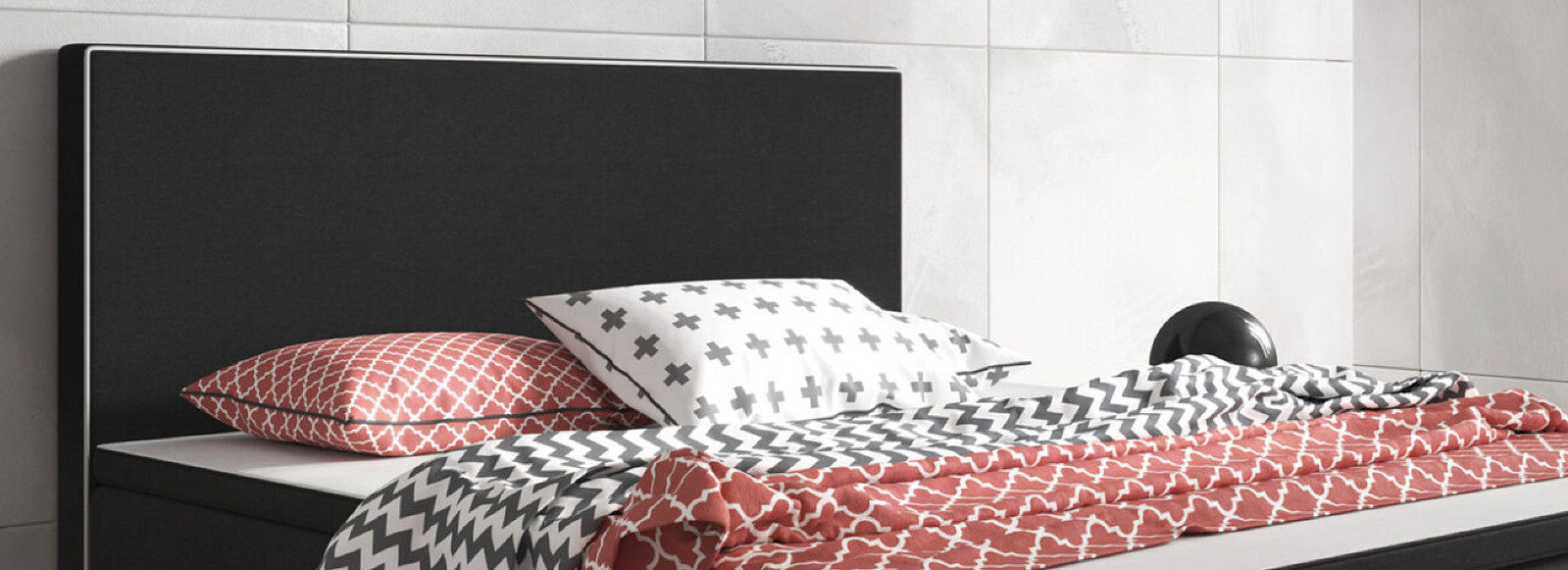 Boxspringbett 180x200 cm Schwarz Bett Komfortbett Hotelbett Stoff Bett Riga31738