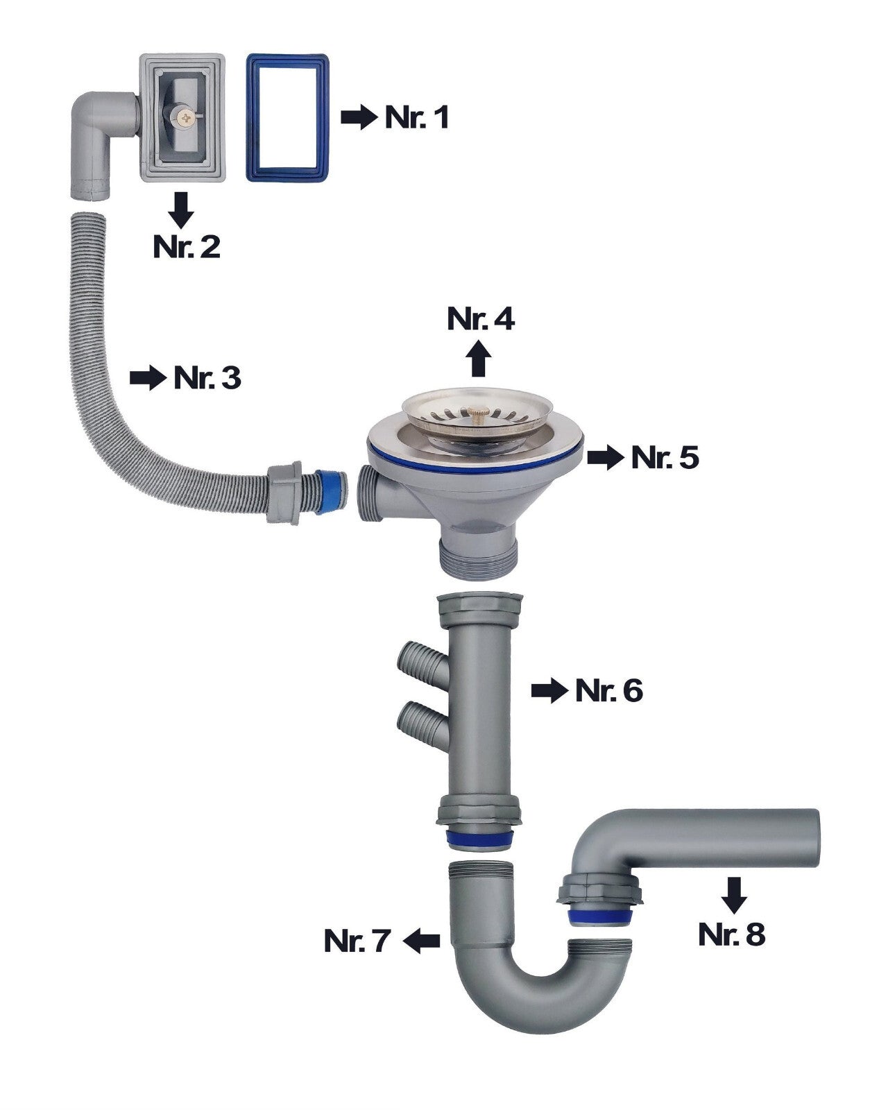Granitspüle Küchenspüle Granit Siphon Einbauspüle Spülbecken Spüle Granit 116x51