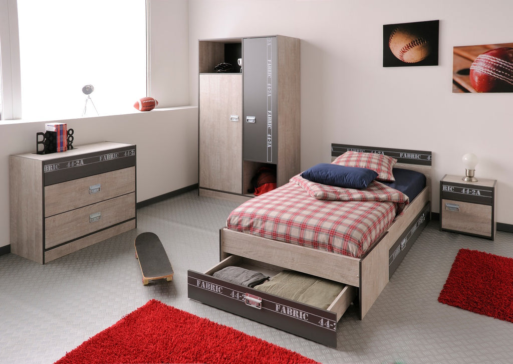Kinderzimmer möbel Set Kinderzimmerbett 90x200 Schrank Kommode und Nachtkonsole