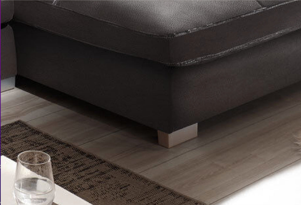 Design Couchgarnitur Anthrazit Sofa K-Leder Eck Big Sofa Wohnlandschaft Links