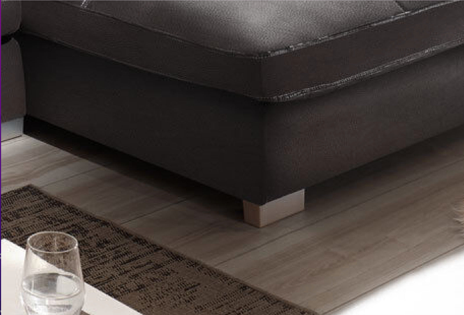 Design Couchgarnitur Anthrazit Sofa K-Leder Eck Big Sofa Wohnlandschaft Links
