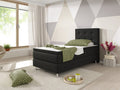 Boxspringbett Bett  90x200 Webstoff Schwarz Einzelbett Schalafzimmer modern